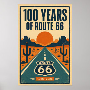 100 Jaar Route 66 Centennial Litho Poster
