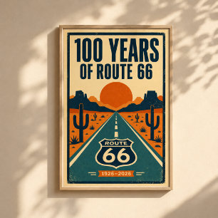 100 Jaar Route 66 Centennial Litho Poster
