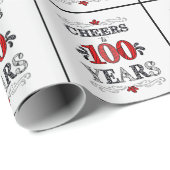 100 jaar Typografie Verjaardag Cadeaupapier (Rol Hoek)