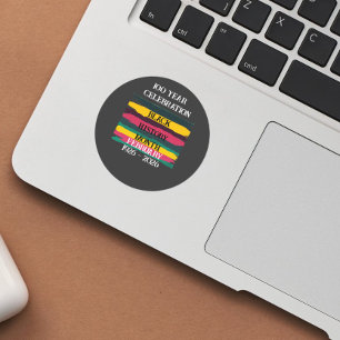 100 jaar viering zwarte geschiedenis maand 2026 ronde sticker