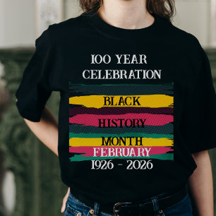 100 jaar viering zwarte geschiedenis maand 2026 t-shirt