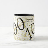 100 JARIG - Zwarte/Gold-tekst Mok (Midden)