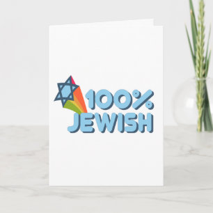 100% JOODS + Magen David wenskaart Kaart