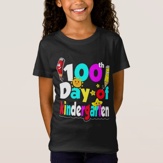 100 jour de T-shirt de jardin d'enfants (Devant)