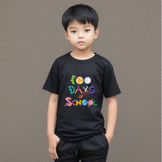 100 Jours de T-shirt d'école pour enfants 100 Jour