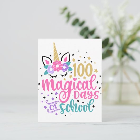 100 jours magiques de l'école Carte postale (Debout devant)