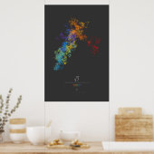 100 k cijfers van de vierkante voet van 3 (donker) poster (Keuken)
