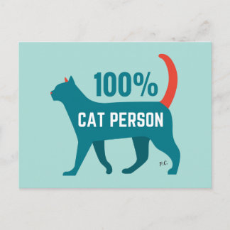 100% Kat Person Briefkaart