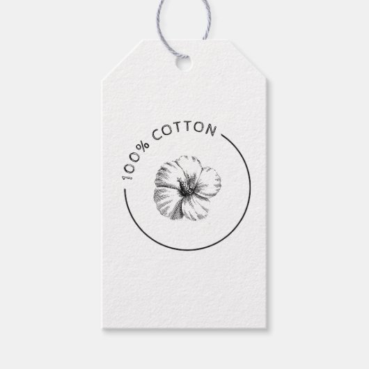 100% Katoen  Bloem Zakelijke Kleding Label Cadeaulabel (Voorkant)