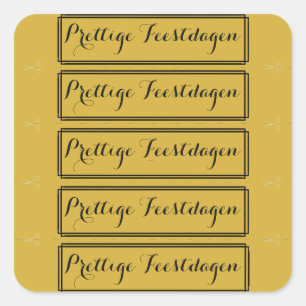 100 Kerst tekst stickers goud Prettige Feestdagen