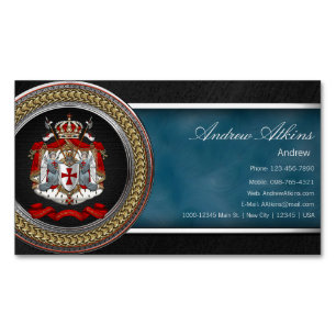 [100] Knachten Templar Coat of Arms Magnetisch Visitekaartje