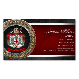 [100] Knachten Templar Coat of Arms Magnetisch Visitekaartje