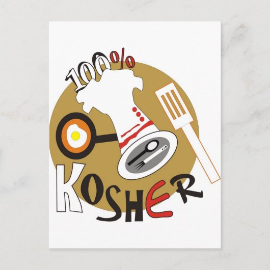 100% Kosher Briefkaart (Voorkant)