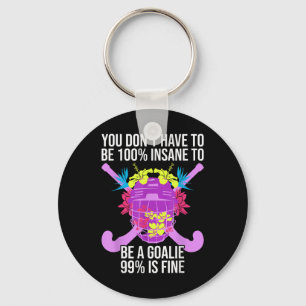 100% Krankzinnig - Crazy Field Hockey Keeper  Sleutelhanger