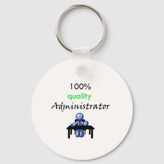 100% kwaliteitsbeheerder sleutelhanger (Voorkant)