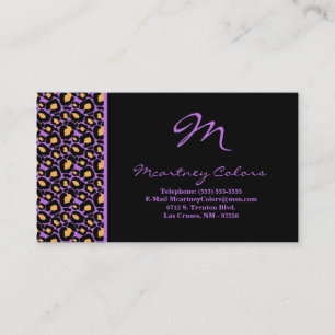 100 Lila Lavender Cheetah Print Visitekaartje