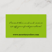 100 Lime Green Cheetah Carte de visite d'impressio (Dos)