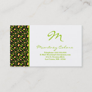 100 Lime Green Cheetah Carte de visite d'impressio