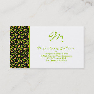 100 Lime Green Cheetah Carte de visite d'impressio
