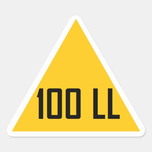 100 LL brandstoftank teken Driehoek Sticker (Voorkant)