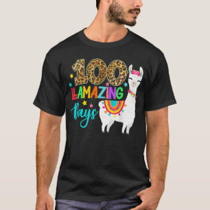 100 Llamazing Dagen Llama 100e dag van schoolleer T-shirt