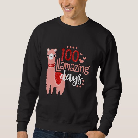 100 Llamazing Days Llama 100th Day Of School Teach Trui (Voorkant)