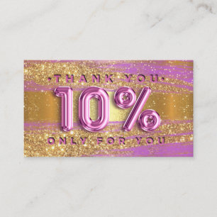 100 Logo QRCODE 10%OFF Code Gold Glitter Pink Lux Visitekaartje