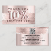 100 Logo QRCODE 10%OFF Code Roos Glitter Strokes Visitekaartje (Voorkant / Achterkant)