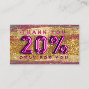 100 Logo QRCODE 20%OFF Code Goud Glitter Roze Visitekaartje