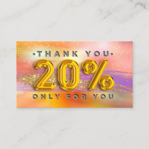 100 Logo QRCODE 20%OFF Code Gouden Holografisch Visitekaartje