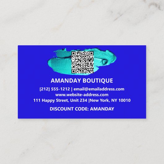 100 Logo QRCODE 20%OFF code make-up streken Visitekaartje (Achterkant)