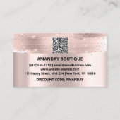 100 Logo QRCODE 30%OFF Code Roos Glitter Strokes Visitekaartje (Achterkant)