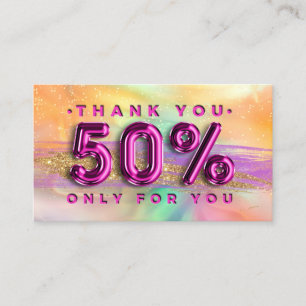 100 Logo QRCODE 50%OFF Dank Pinky Holographic Visitekaartje