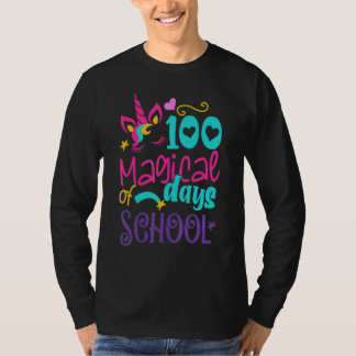 100 Magical Days of School Girl Unicorn Teacher Le T-shirt