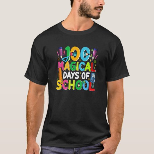 100 Magical Days Of School  Student Teacher T-shirt (Voorkant)