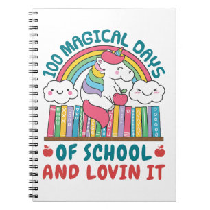 100 Magische Dagen van School Unicorn Notitieboek