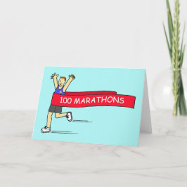 100 Marathon Gefeliciteerd voor hem Kaart