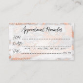 100 Massage Afspraak Herinnering Roze Marmer Visitekaartje (Achterkant)