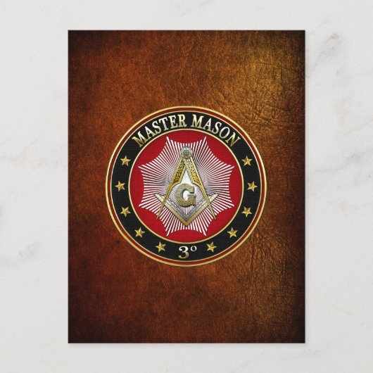 [100] Master Mason - 3rd graads Square & Compass Briefkaart (Voorkant)