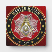 [100] Master Mason - 3rd graads Square & Compass Fotoplaat (Voorkant)