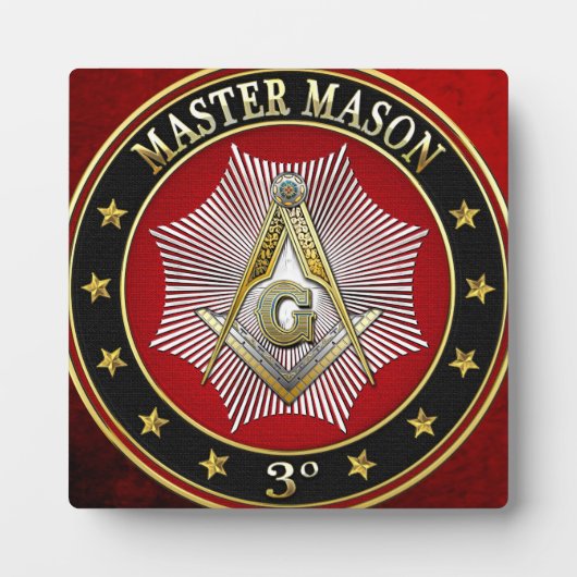 [100] Master Mason - 3rd graads Square & Compass Fotoplaat (Voorkant)