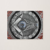 [100] Master Mason - Silver Square & Compass Legpuzzel (Horizontaal)