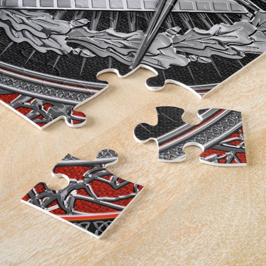 [100] Master Mason - Silver Square & Compass Legpuzzel (Zijkant)