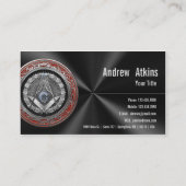 [100] Master Mason - Silver Square & Compass Visitekaartje (Achterkant)