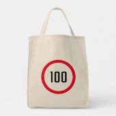 100 Max Snelheidslimiet Rood teken | Canvas tas vo (Achterkant)