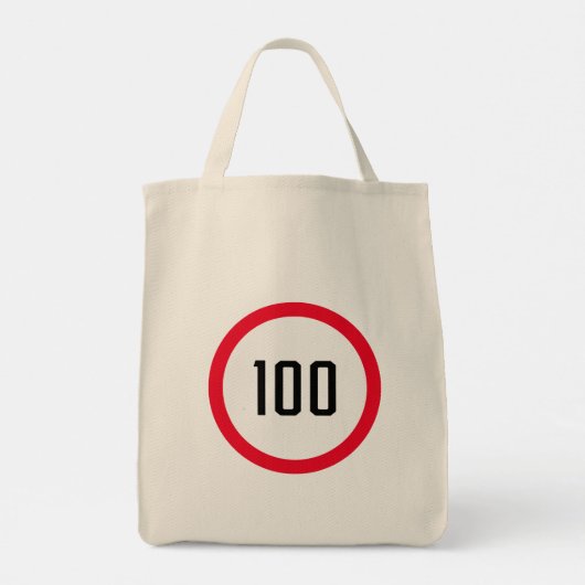 100 Max Snelheidslimiet Rood teken | Canvas tas vo (Achterkant)