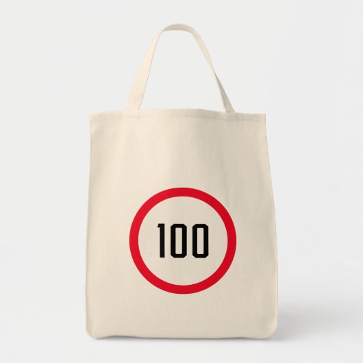 100 Max Snelheidslimiet Rood teken | Canvas tas vo (Voorkant)