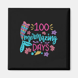 100 Mermazing Dagen van School Mermaid Tail Girl T Magneet