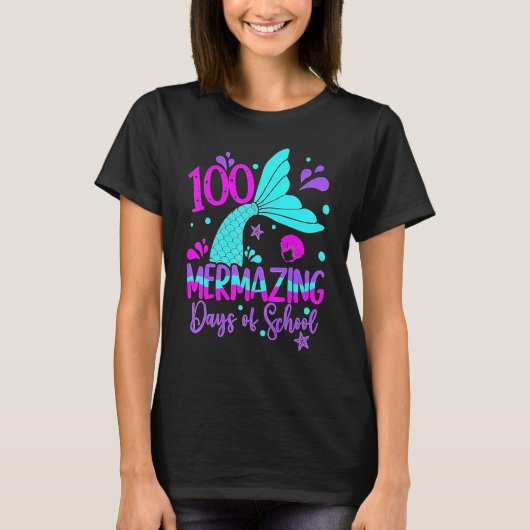 100 Mermazing Days Of School Cute Mermaid 100th Da T-shirt (Voorkant)