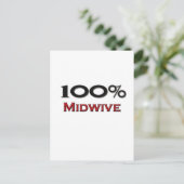 100 % Midwive Briefkaart (Staand voorkant)
